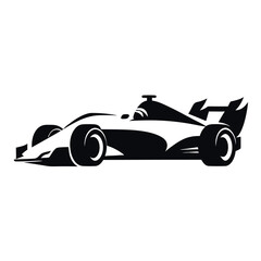 Obraz premium Formula car vector silhouette isolated white background 
