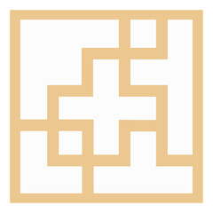 紙ありのアジアン風の窓枠や家具に使われる文様・装飾のイラスト素材　ベクター