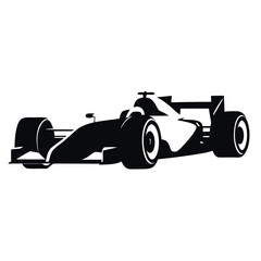 Obraz premium Formula car vector silhouette isolated white background 