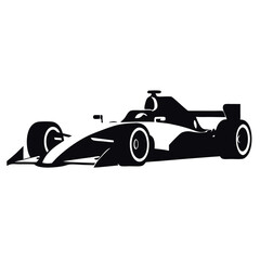 Obraz premium Formula car vector silhouette isolated white background 