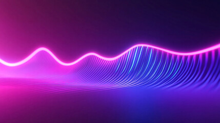 Abstract neon glowing geometric lines 3D rendering business background