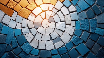 Fototapeta premium Dramatic mosaic artwork of supernova explosion in chiaroscuro style.