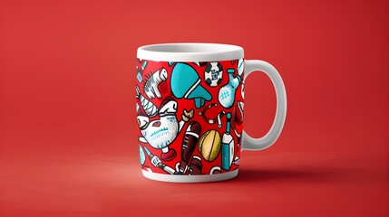 Vibrant Sports Themed Yeti Mug for Energetic Gym and Stadium Enthusiasts