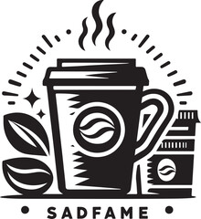 Coffee Shop Logo With Coffee Elements And Coffee Symbol Vector Illustration