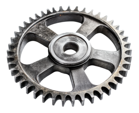 Close-up of a gear, cut out - stock png.