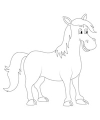 Unique and Cute Horse coloring page for kids and adults.  Horse coloring book page for children 