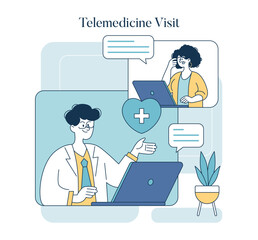 Wellness Technology. Flat Vector Illustration