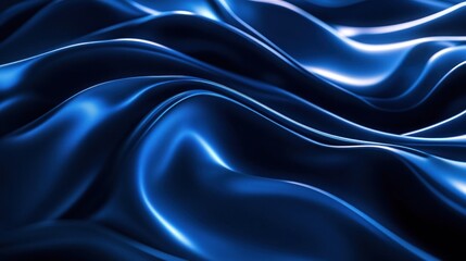 Obraz premium Abstract Blue Fabric with Smooth, Wavy Texture