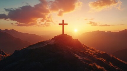 Mountain Cross Sunset