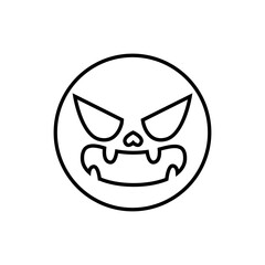 Halloween face icon vector. Scary face illustration sign. Funny Face symbol. Pumpkin face logo.