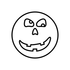 Halloween face icon vector. Scary face illustration sign. Funny Face symbol. Pumpkin face logo.