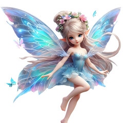 Beautiful fairy on transparent background.