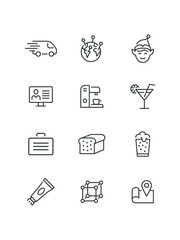 Dvd cd bluray player icon, Ecology ecologist ecological plant icon, set of icons