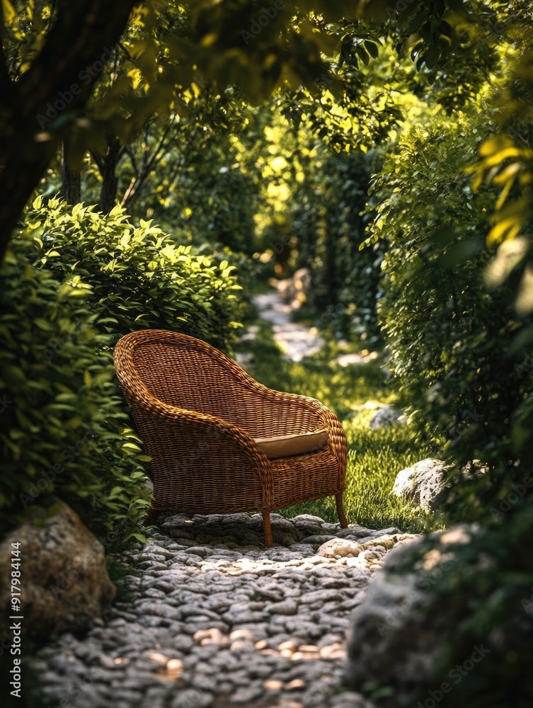 Poster Wicker Chair in Garden