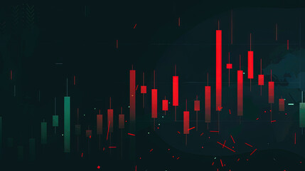 Illustration of candlestick stock market, growing chart, background