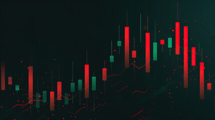 Obraz premium Illustration of candlestick stock market, growing chart, background