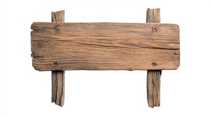 a wooden sign with a white background