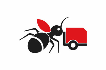 Vector illustration of a transportation company ant logo on white background