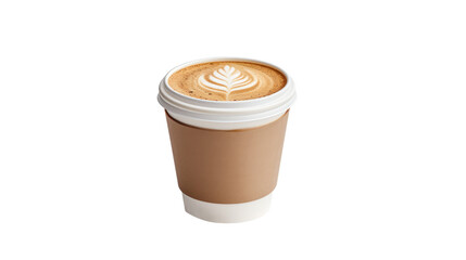 hot coffee on white isolated on clear png background and transparent background. food drink and dessert concept for cafe and restaurent, AI generative.	