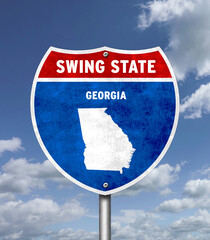 Swing State Georgia - Traffic sign message