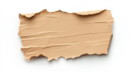 a piece of brown paper with a torn piece of brown paper