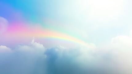 Vibrant Rainbow Arcs Across the Sky With Mesmerizing Gradient Colors After a Light Rain Shower