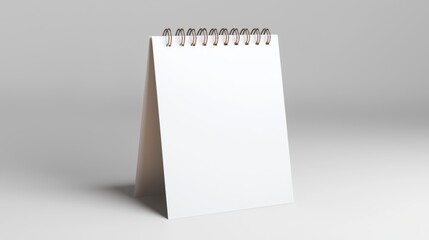 blank paper notepad with pen on grey background 3d illustration