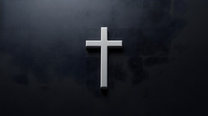 Minimalist plain black background with a white cross, featuring a solid gray backdrop for product photography with soft lighting and no shadows