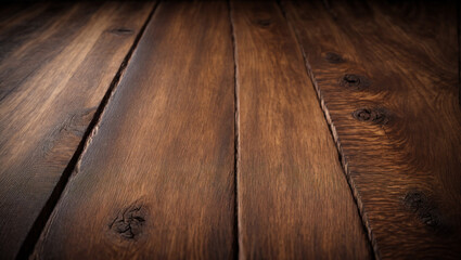 Obraz premium Rustic Elegance: Warm, textured wooden planks converge, their rich grain and knots telling tales of time.