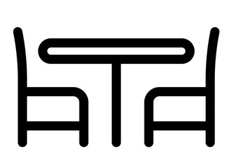 A simple table for eating side view icon.