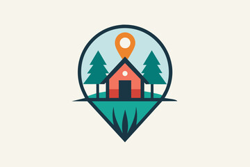 Vector illustration of Glamping  house logo 