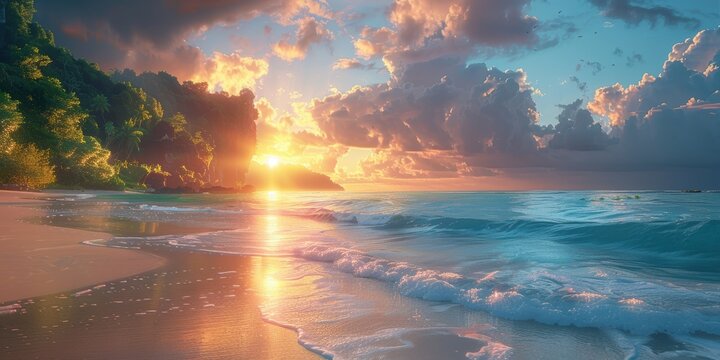Sunrise Over a Tropical Beach