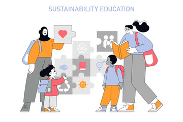 education. Flat Vector Illustration