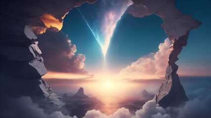 夕方の幻想的な風景