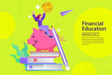 education finance concept, piggy bank