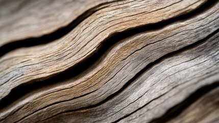 Close-up shot of an old, weathered tree trunk, emphasizing the coarse, cracked bark and rich, natural colors