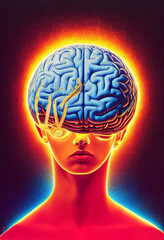 Obraz premium Abstract illustration of a human brain