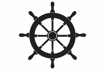 
Steering wheel icon. ship steering silhouette vector illustration
