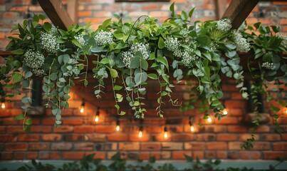 Elegant spring wedding with lush green plants and classic decor 