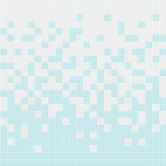 Fototapeta premium Blue white mosaic bathroom brick tile. Wall and floor in bath horizontal seamless background. Ceramic tiled grid pattern. Realistic 3d vector illustration.