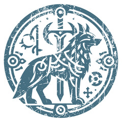 A striking wolf portrait in a gritty, grunge style