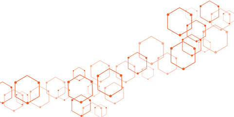 Technology background design, Geometric abstract background with simple hexagonal elements.