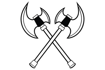 battle axe silhouette on white background.eps