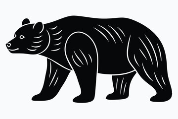 bear in a minimal linocut style.eps