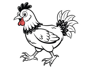 black and white chicken animal running