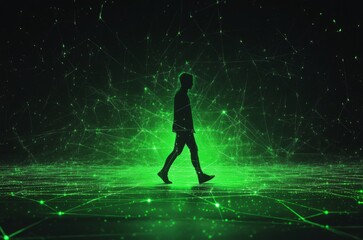 Fototapeta premium The Emergence of AI: A Conceptual Art Depicting the Luminescent Future of Chatbots and Language Understanding Through High-Tech Innovations,Abstract Art