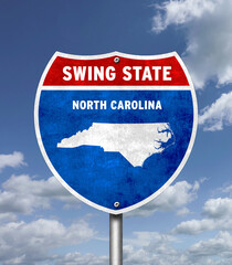 Swing State North Carolina - traffic sign message