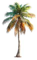 Coconut tree isolated on a transparent background for web, banner, wallpaper