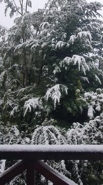 snow in summer in patagonia mountains in argentina villa de traful