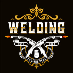 Welder logo design. Flame welding torch fabrication, for the welding industry.